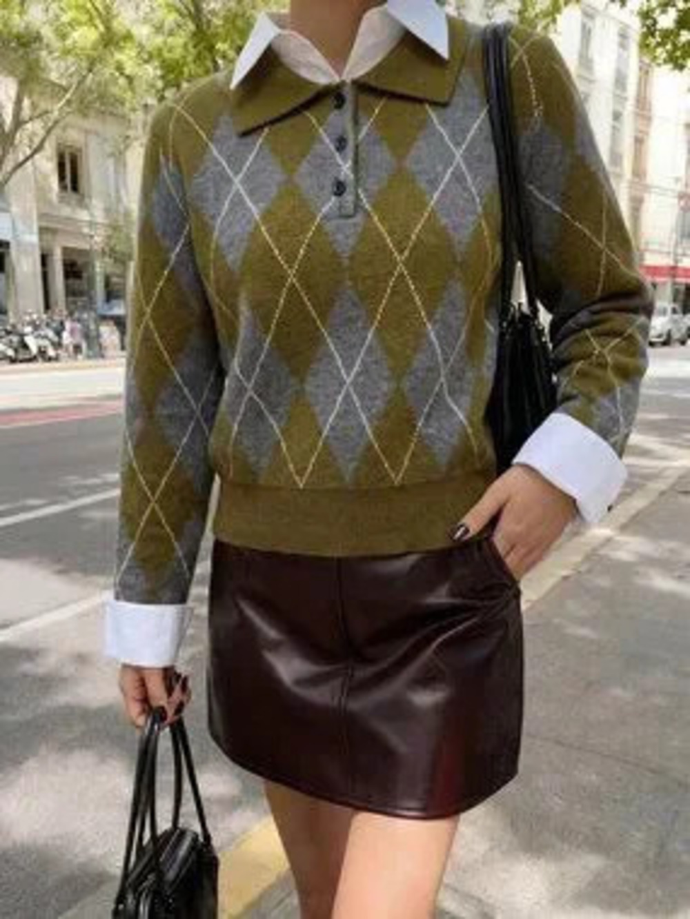 Army Green Casual Women's Elegant Loose Pullover Sweater
